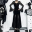 Patchwork Velvet Long Sleeve Midi Dress