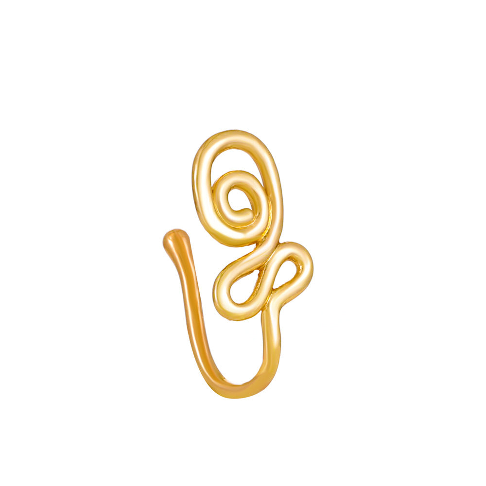 Floral Snake U-Shape Clip-On Nose Studs