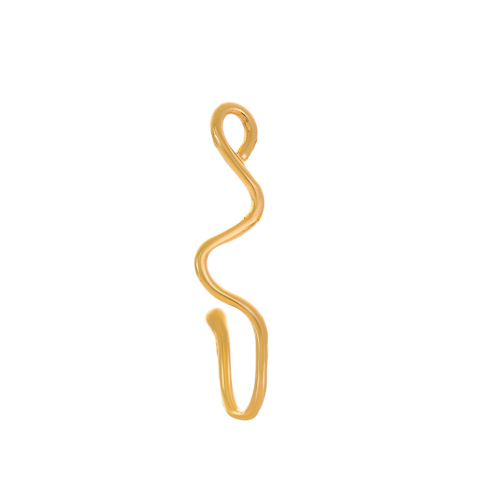 Floral Snake U-Shape Clip-On Nose Studs