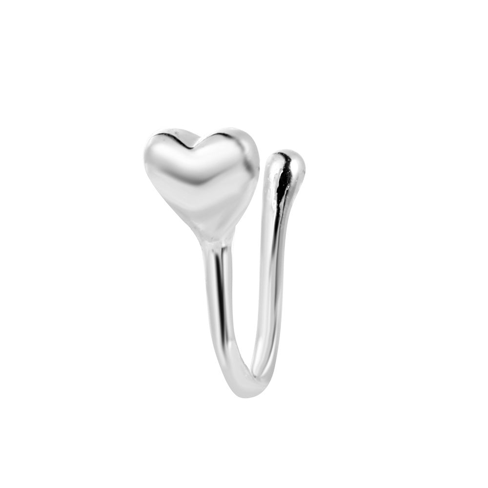 Zircon Leaf Heart U-Shape Nose Studs