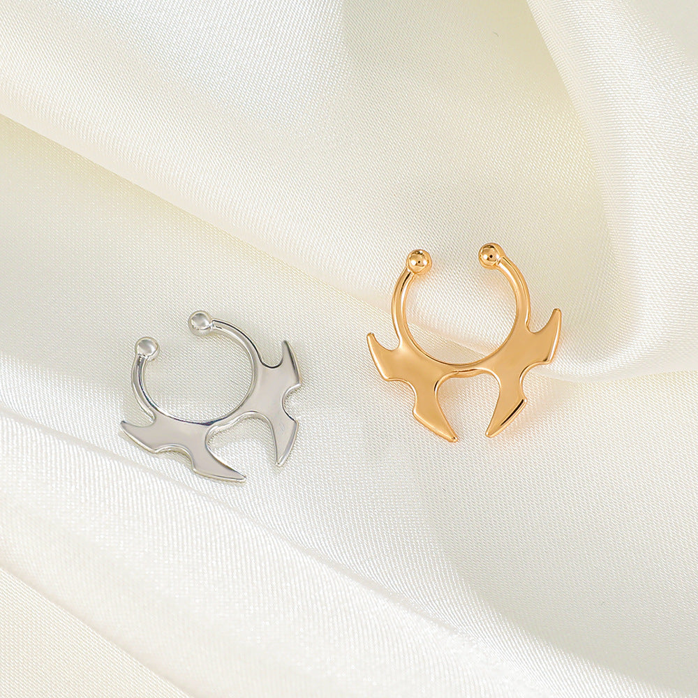 Gothic Bat Horn U-Shape Nose Studs