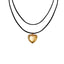 Adjustable Korean Velvet Choker With Big Heart Pendant Necklace Black Halloween