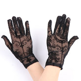 Vintage Dark Style Sexy Lace Skull Cross Gloves
