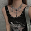 Dark Heavy Lotus Snake Pendant Necklace Black Halloween