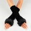 Diamond Knit Fluffy Trim Gloves