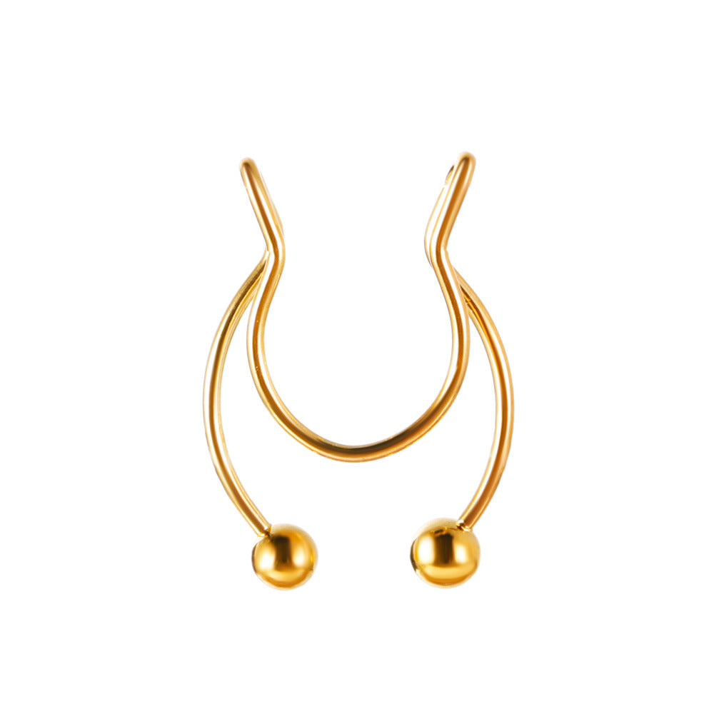 Stainless Steel U-Shape Clip-On Nose Studs
