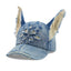 Doberman Ear Washed Denim Baseball Hat