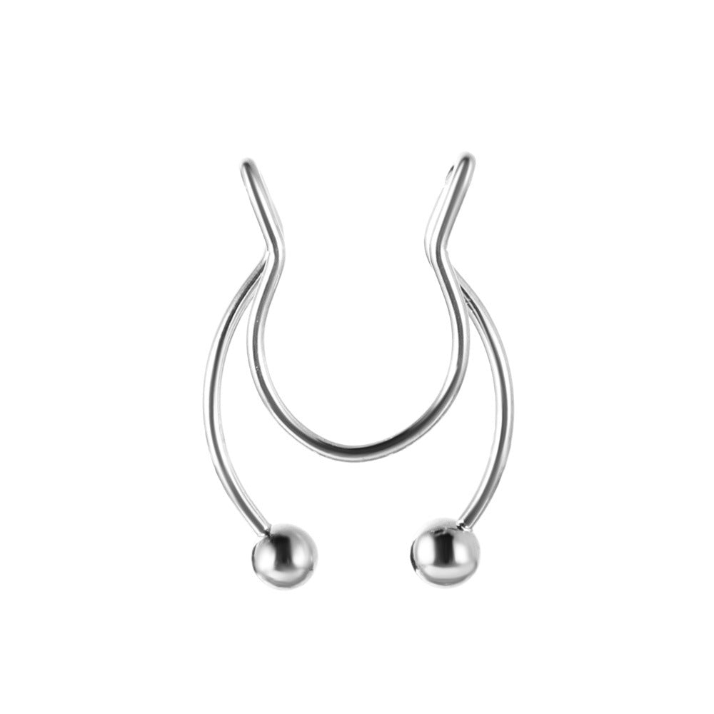 Stainless Steel U-Shape Clip-On Nose Studs