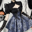 Two-Tone Jacquard Slim-Fit Sexy Halloween Crop Top