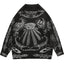 Harajuku Y2K Skull V-Neck Knit Sweater