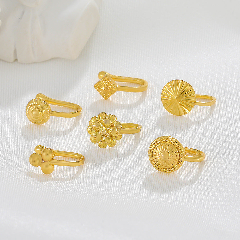 Geometric Floral U-Shape Nose Studs