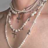 Dark Minimalist Gothic Cross Choker Necklace