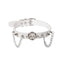Personality O-Ring Rivet Chain Punk Leather Gothic Necklace White Halloween