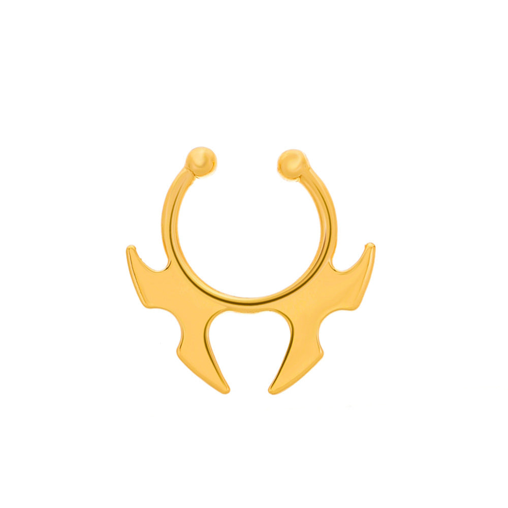 Gothic Bat Horn U-Shape Nose Studs