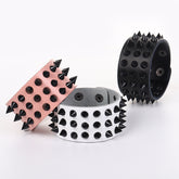Punk Exaggerated Rivet Leather Bracelet