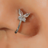 Vintage Zircon Butterfly U-Shape Nose Studs