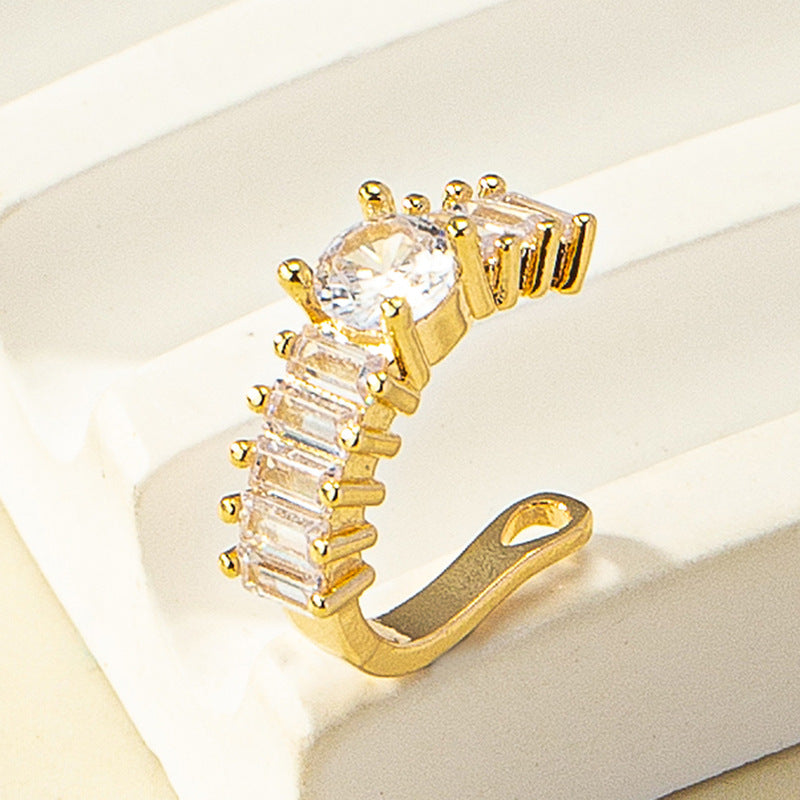Rhinestone Butterfly Clip-On Nose Studs