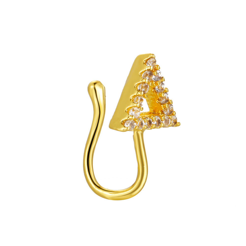 Geometric Zircon Open-Loop Nose Studs