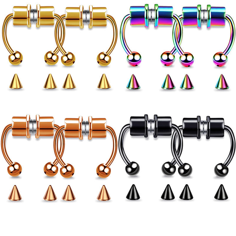 Trendy Titanium Steel C-Shape Nose Studs