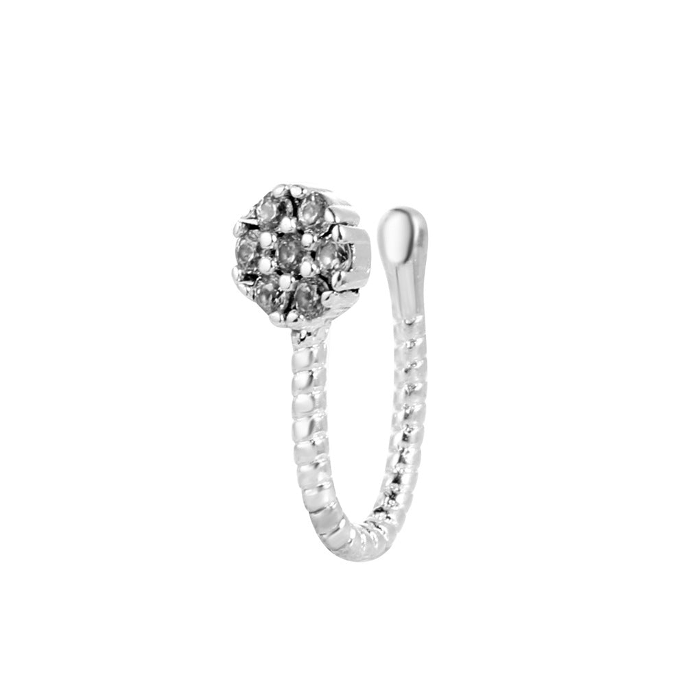 Zircon Leaf Heart U-Shape Nose Studs