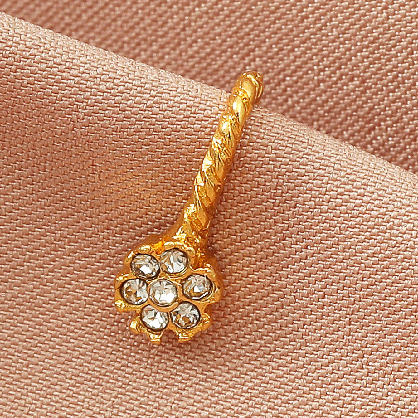 Zircon Leaf Heart U-Shape Nose Studs