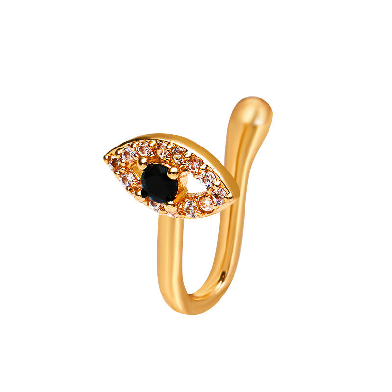 Floral Snake U-Shape Clip-On Nose Studs