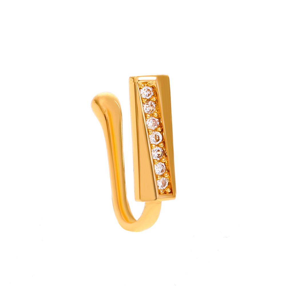 Zircon Leaf Butterfly U-Shape Nose Studs