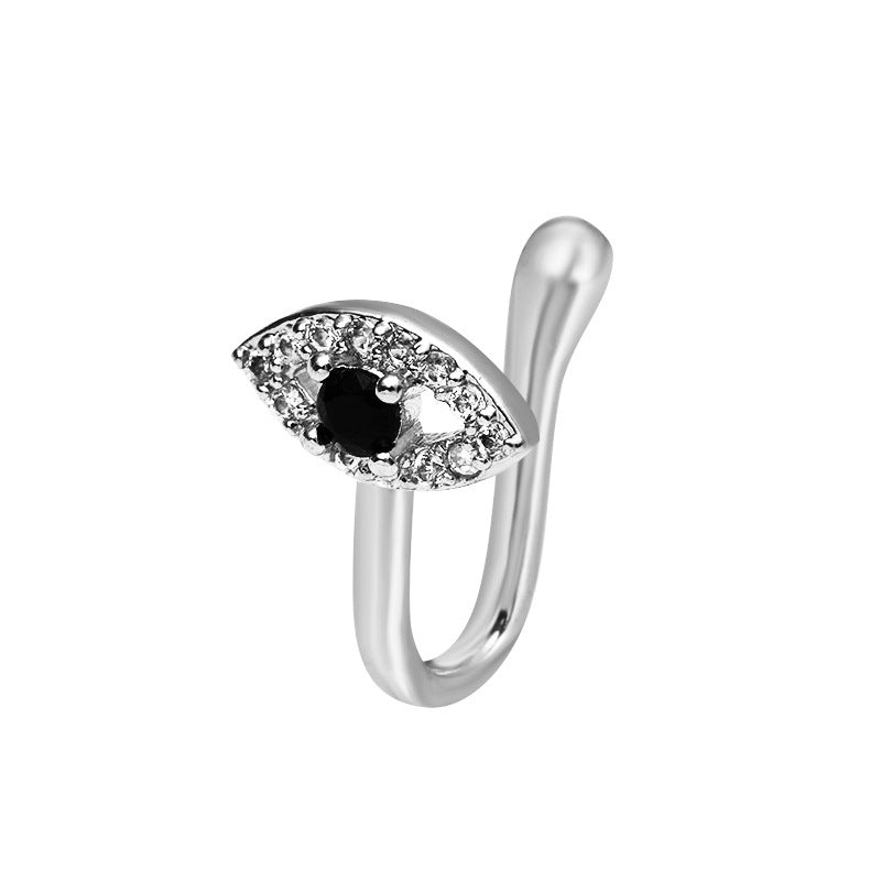 Floral Snake U-Shape Clip-On Nose Studs