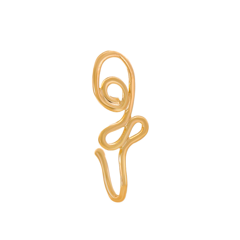 Floral Snake U-Shape Clip-On Nose Studs