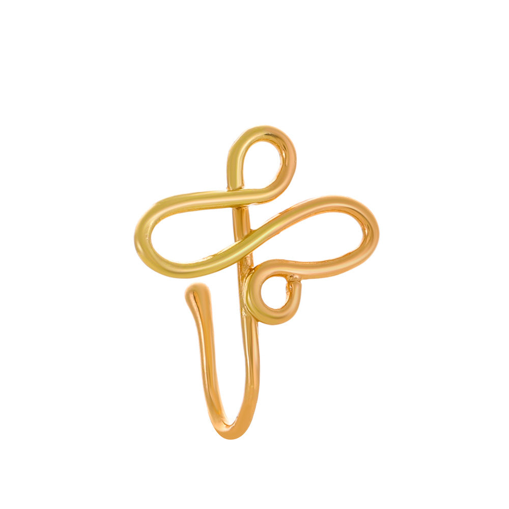 Floral Snake U-Shape Clip-On Nose Studs