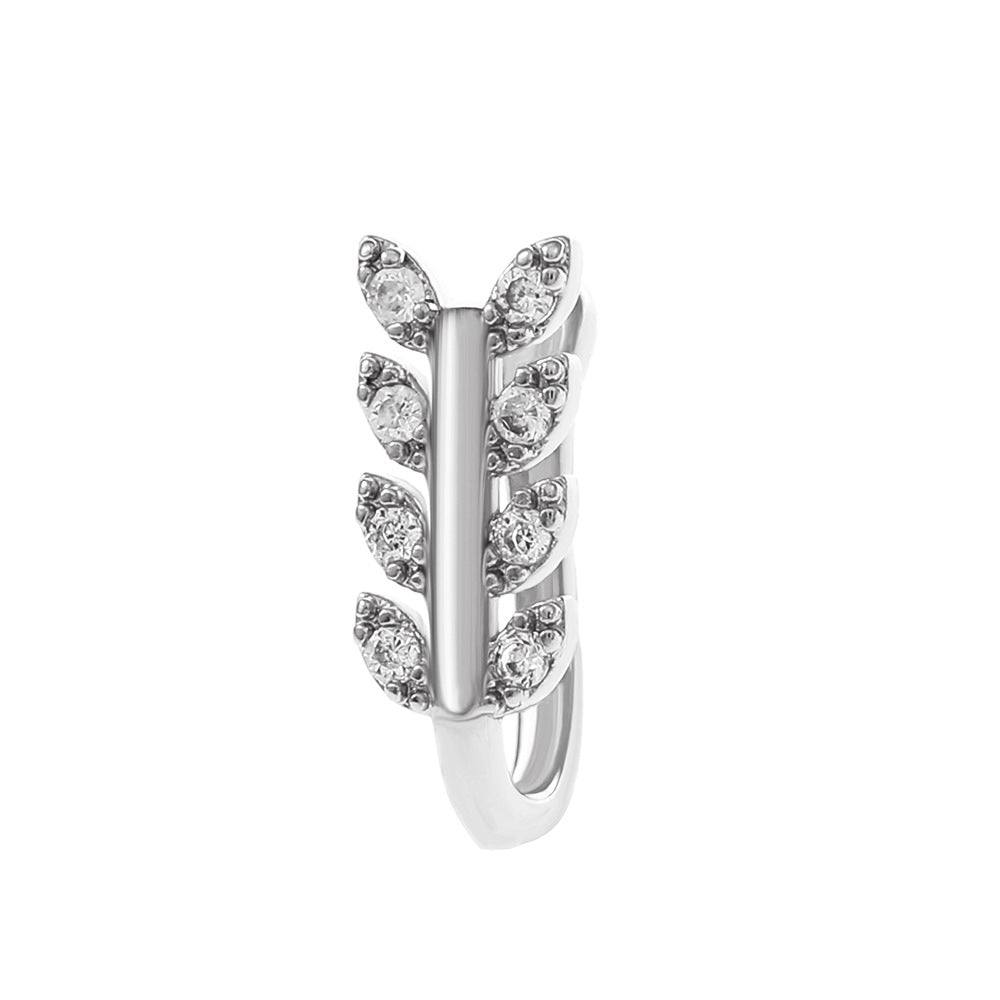 Zircon Leaf Butterfly U-Shape Nose Studs