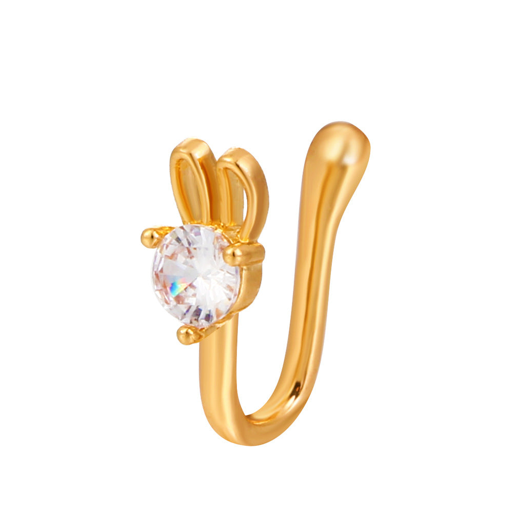 Animal Zircon U-Shape Clip-On Nose Studs
