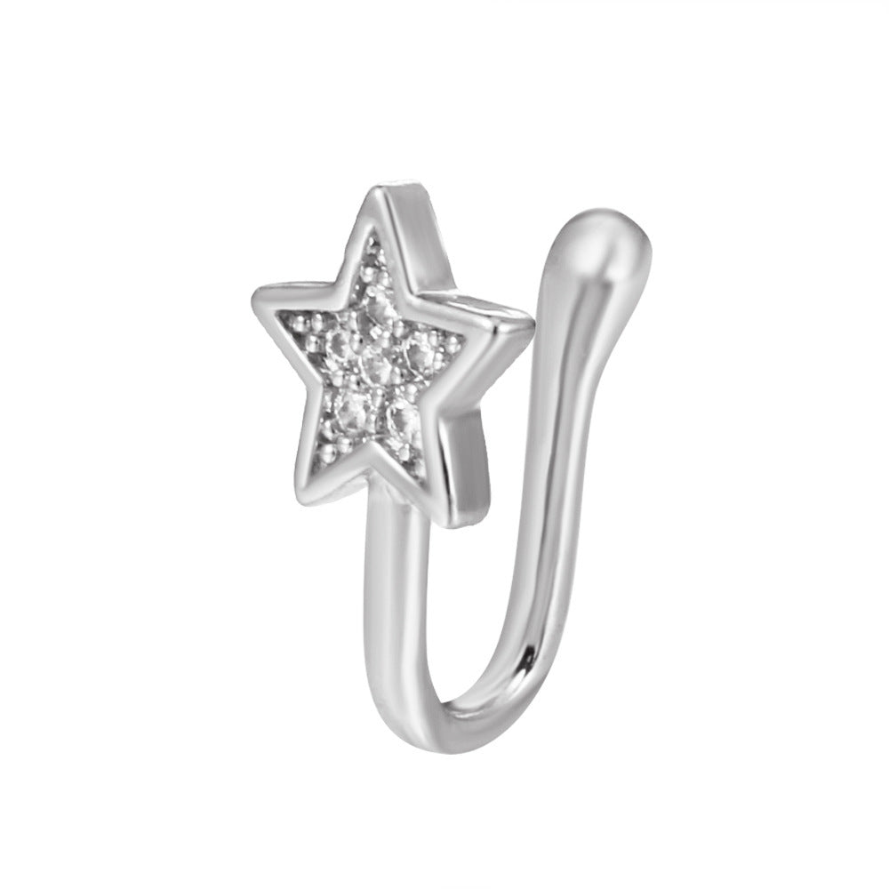 Floral Snake U-Shape Clip-On Nose Studs