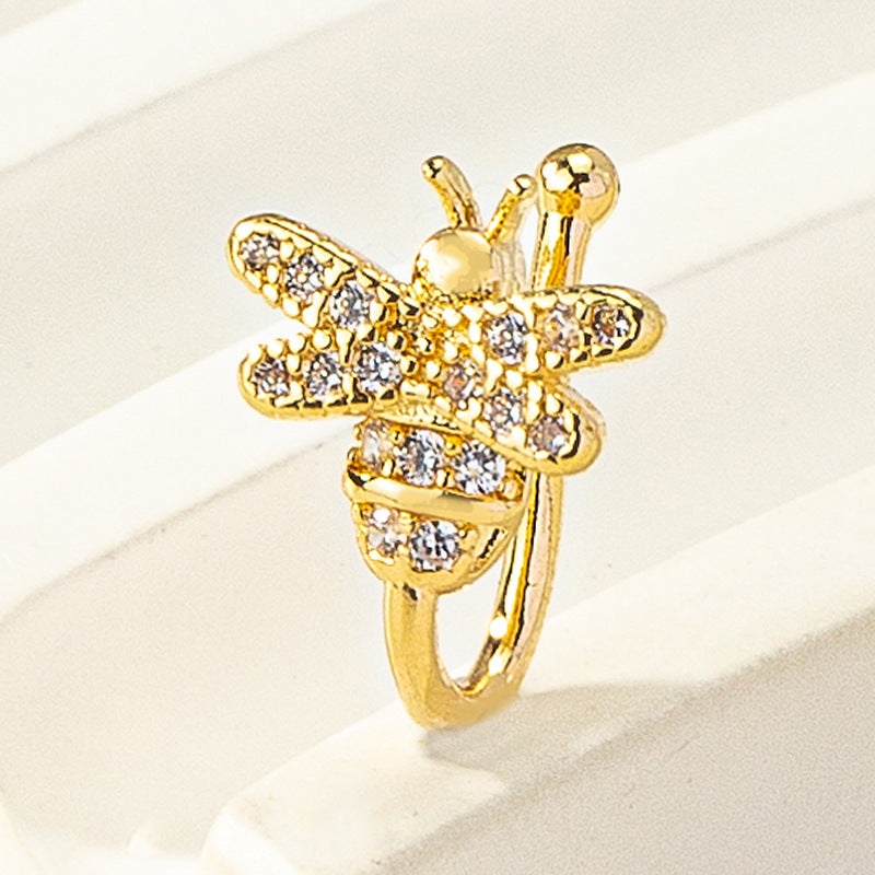 Rhinestone Butterfly Clip-On Nose Studs