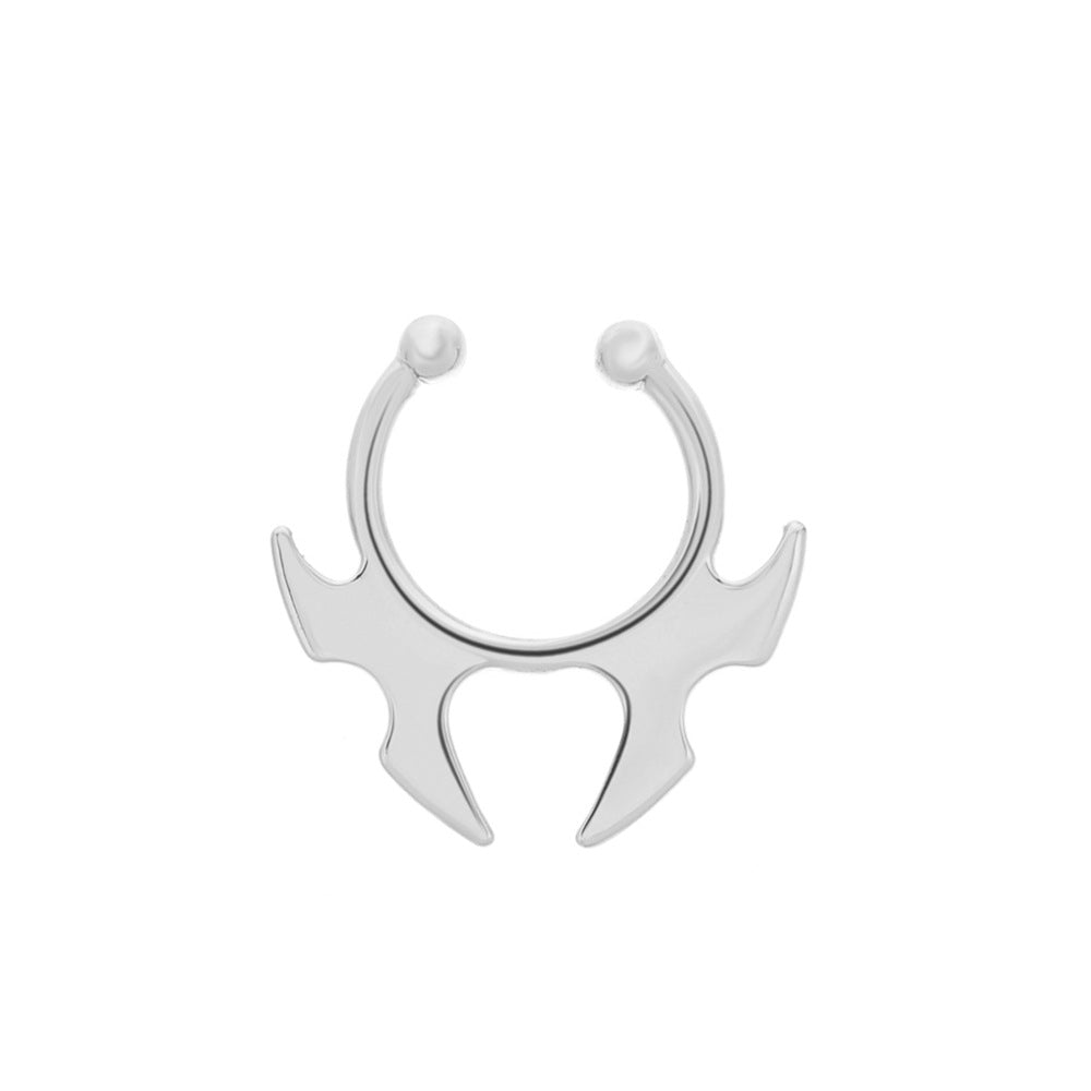 Gothic Bat Horn U-Shape Nose Studs