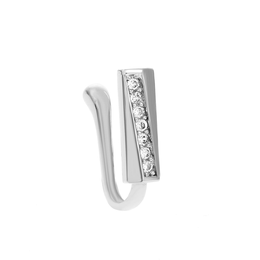 Zircon Leaf Butterfly U-Shape Nose Studs