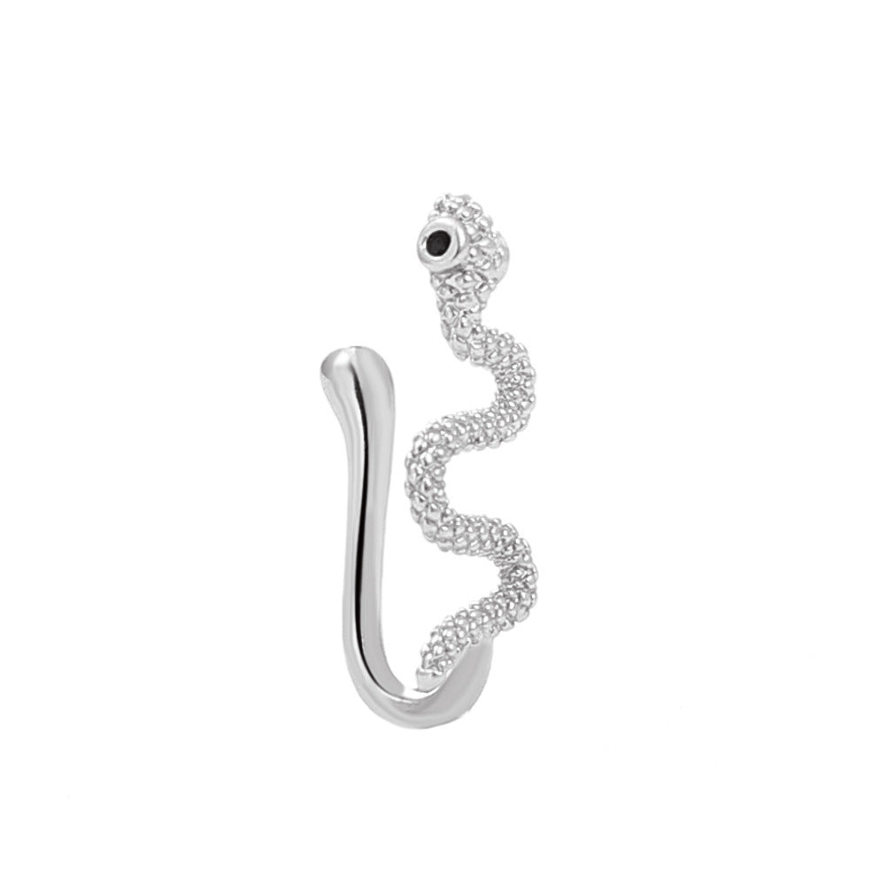 Floral Snake U-Shape Clip-On Nose Studs