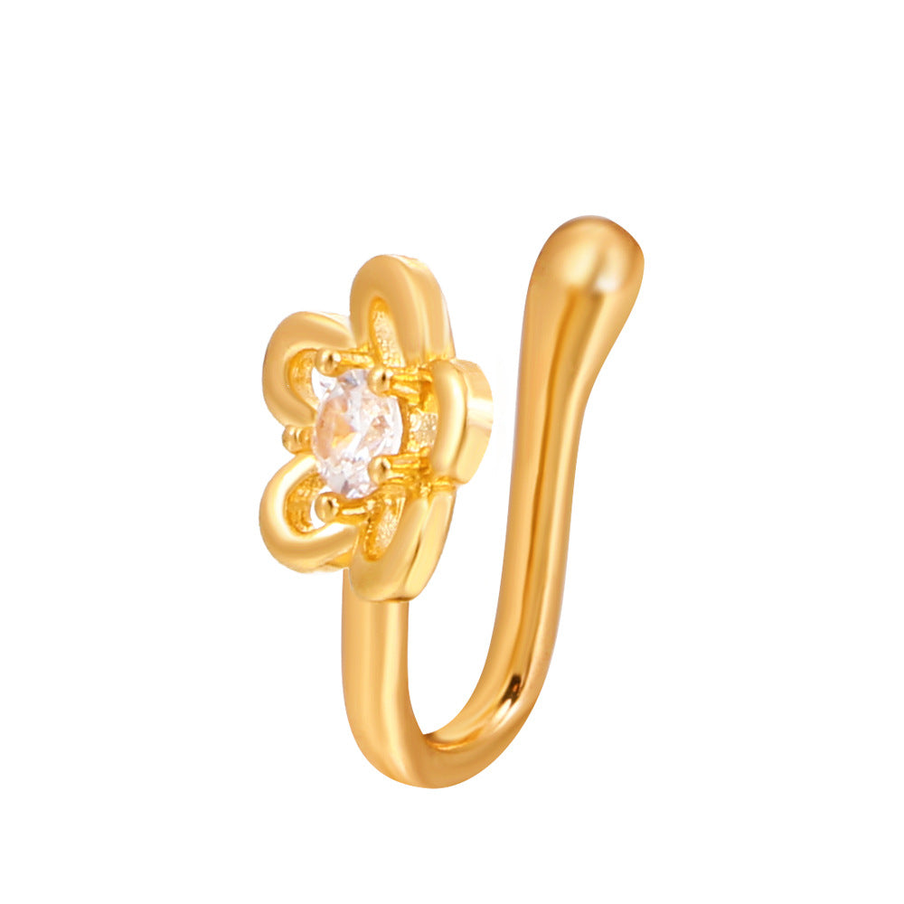 Animal Zircon U-Shape Clip-On Nose Studs