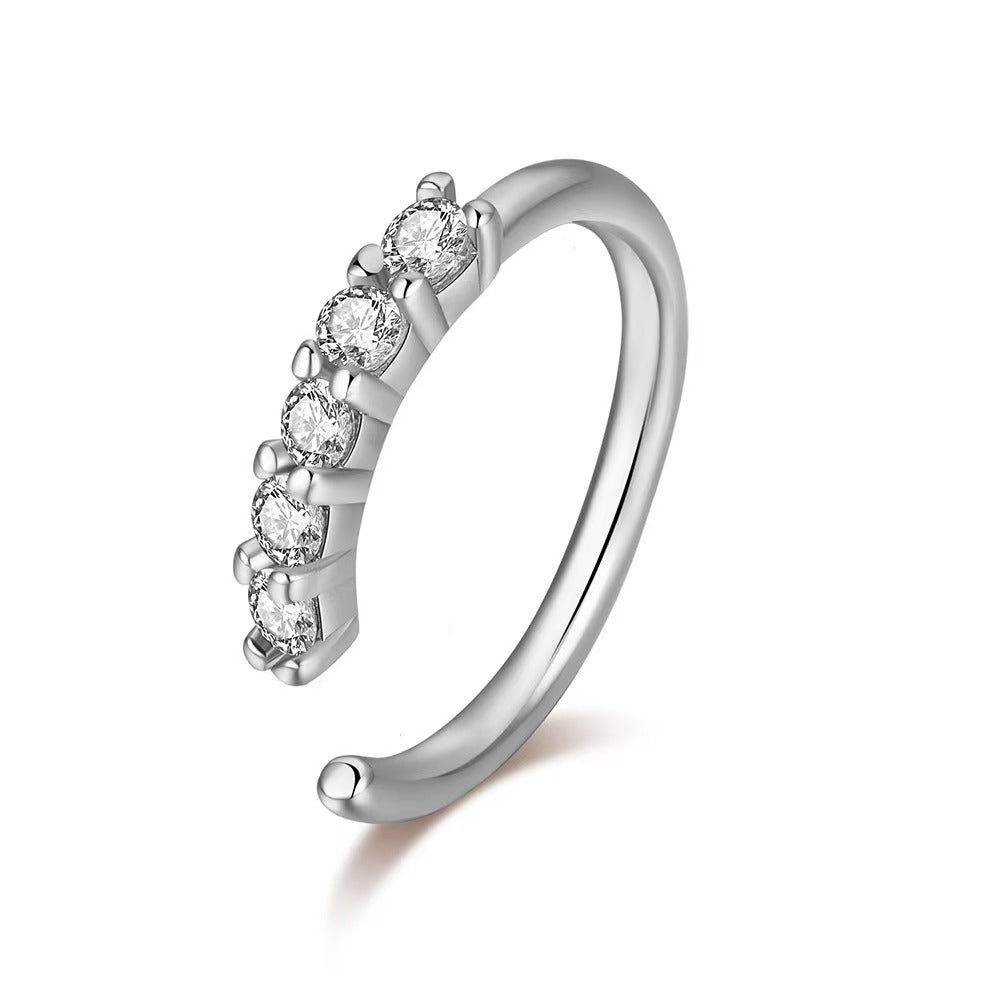 Minimalist Snake Wrap U-Shape Nose Studs