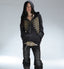 GothicPunkMetal Detail Zip-Up Hoodie