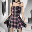 Casual Slim-Fit Plaid Stripes Zipper Crop Top