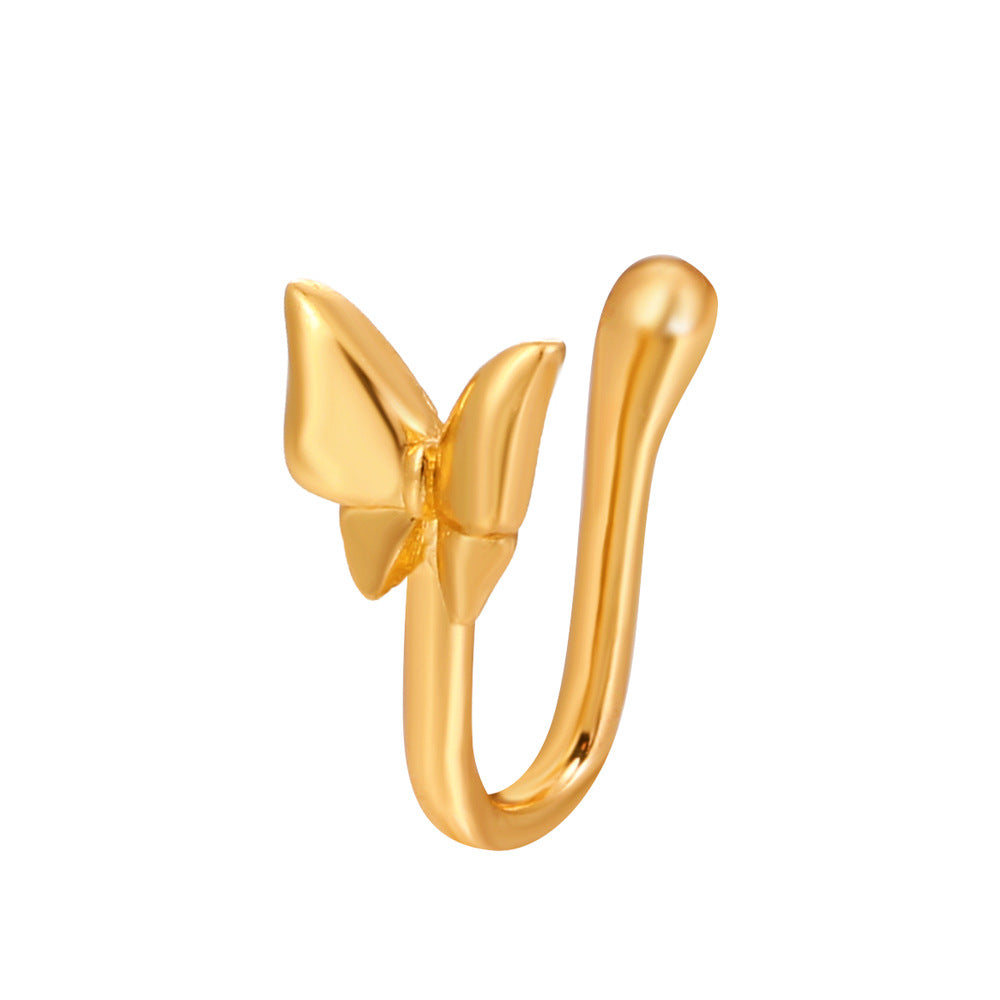 Animal Zircon U-Shape Clip-On Nose Studs