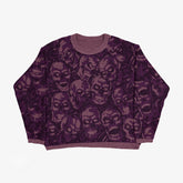 Grunge Skull Printed Relaxed-Fit Knit Sweater
