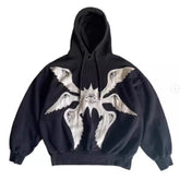 Y2K Angel Patch Gothic Embroidered Loose Hoodie