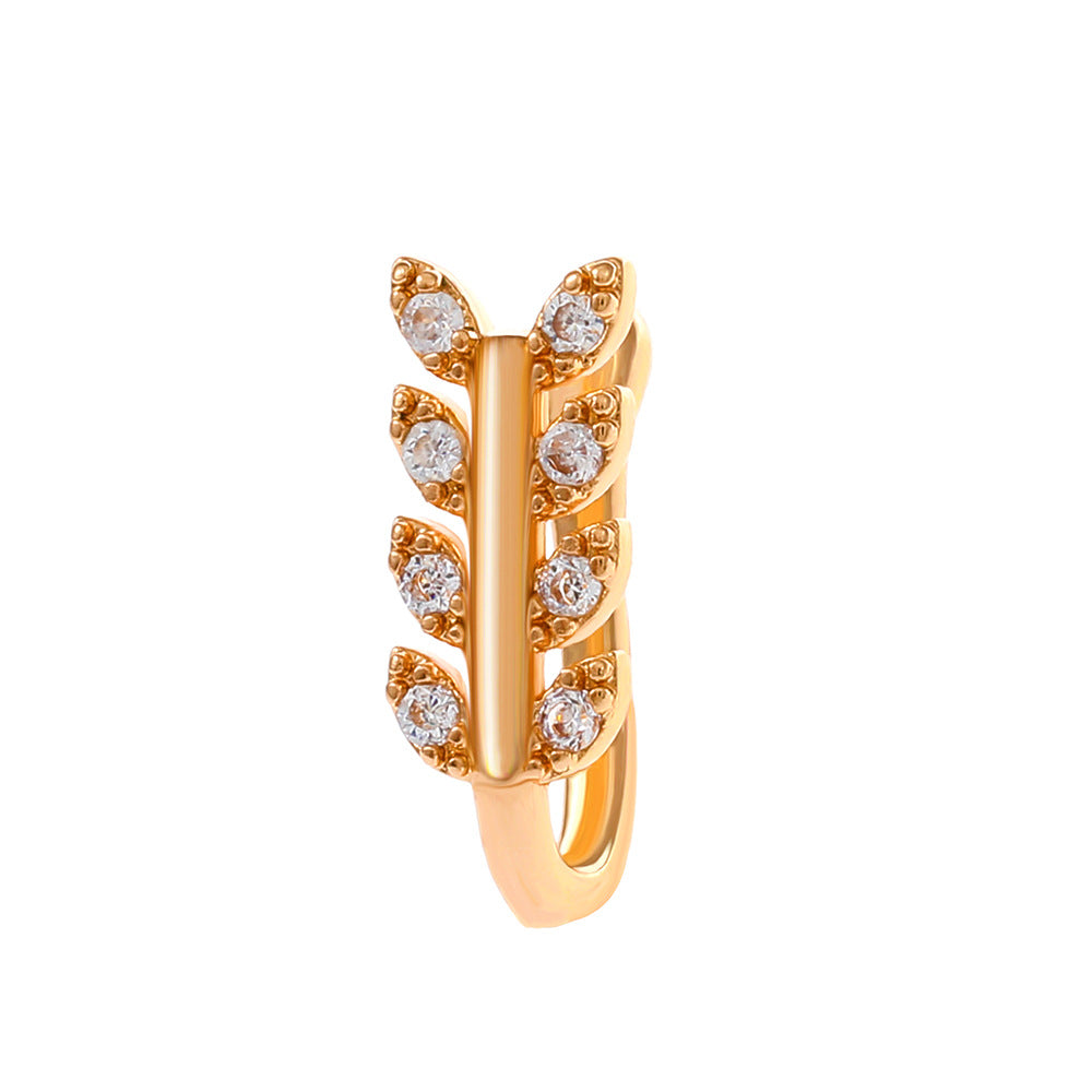 Zircon Leaf Butterfly U-Shape Nose Studs