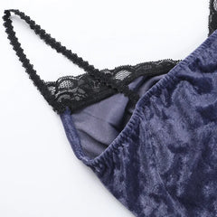 Velvet Patchwork Strappy Corset