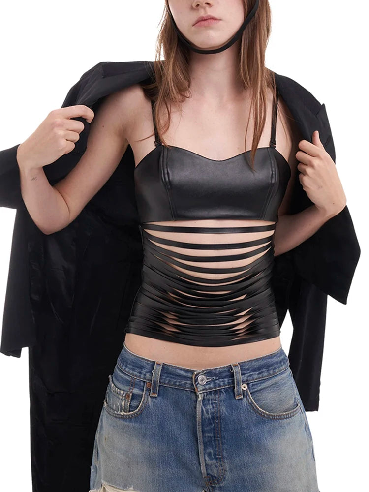 Patchwork Plush See Through Full Sleeve Crop Top