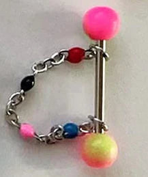 Cute Chain Detachable Drop Beads Tongue Ring