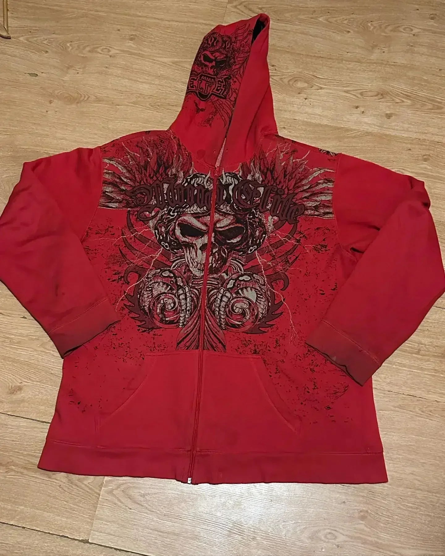 Gothic Retro Pattern Zipper Hoodie