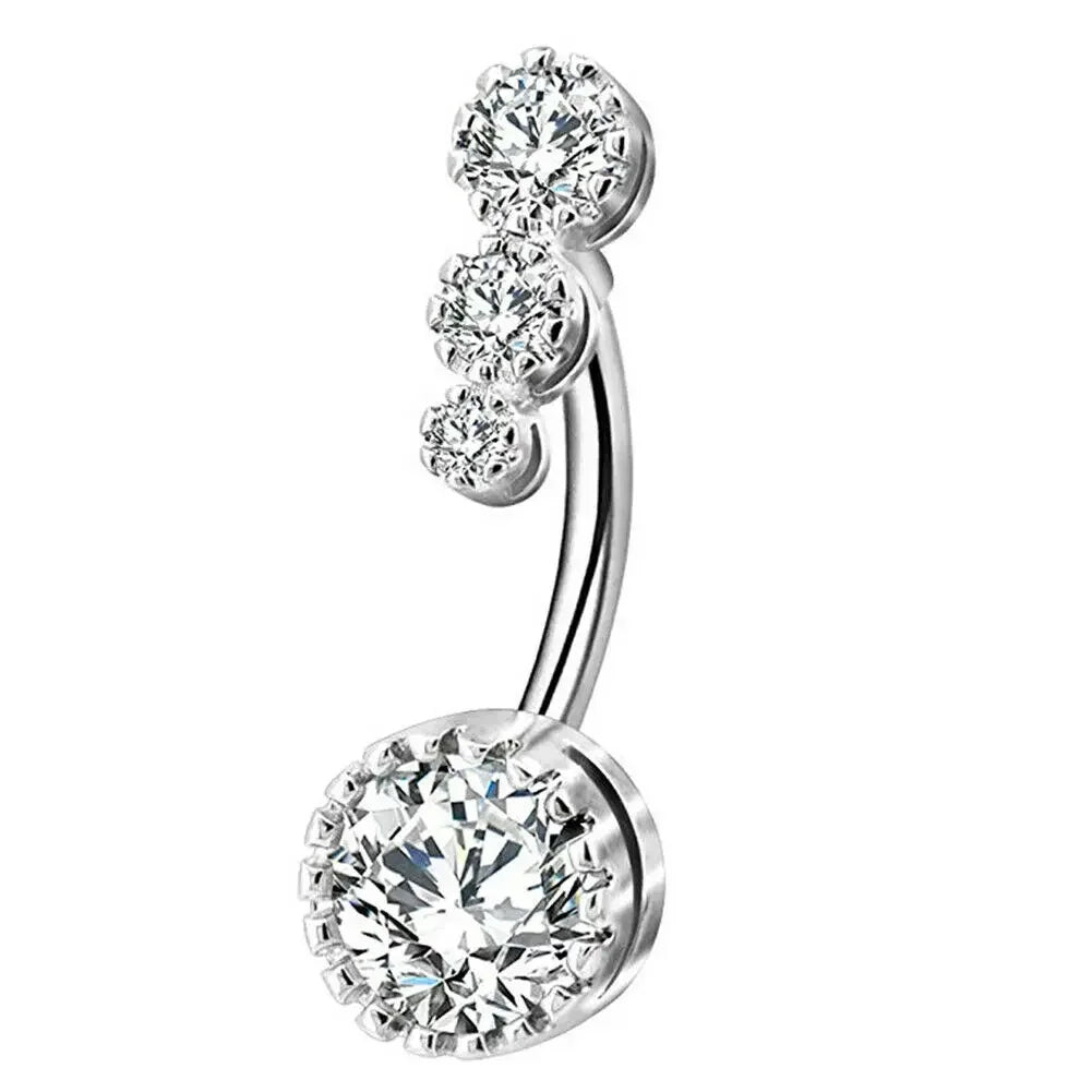 Skull Snake Dangle Gothic Belly Ring